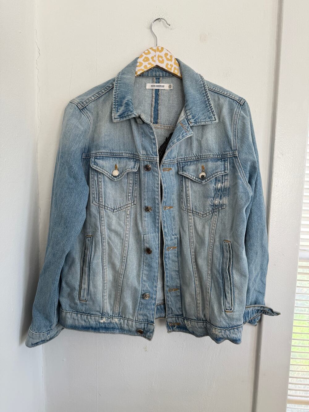 GOOD AMERICAN Women's Denim Letter "M" Jacket | Size 2/3 M/L
